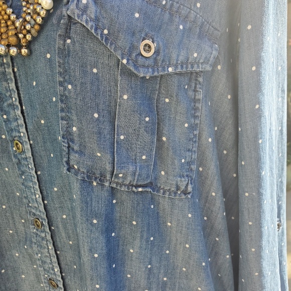 *SOLD* Philosophy chambray dotted tunic, XXL - Picture 3 of 6